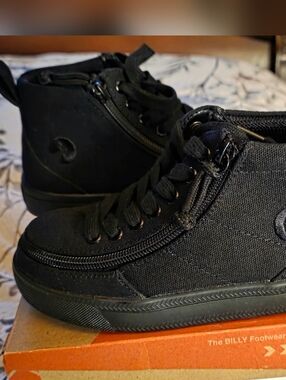 New, Billy Black High-Top Canvas Sneakers